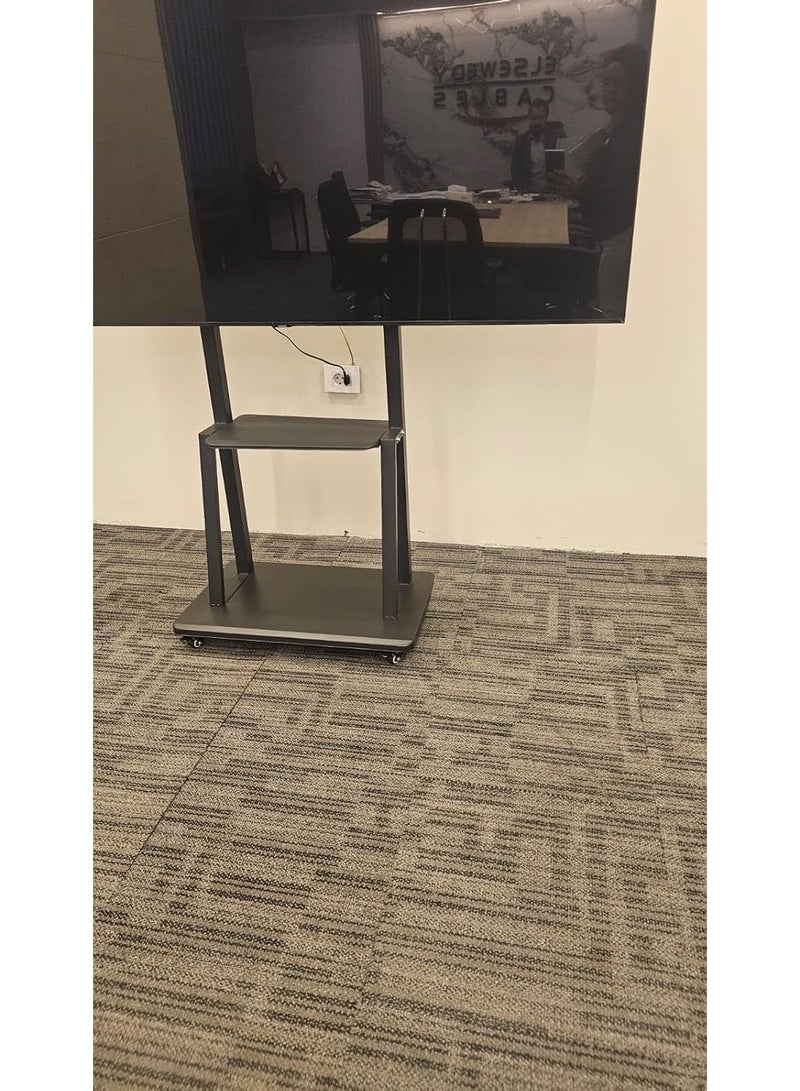 Mobile TV Cart with Wheels for 32 to 75-Inch LCD LED 4K Screens - Height Adjustable Rolling TV Stand with AV Shelf - Heavy Duty Max VESA 600x400mm - Rustproof Metal for Office & Home - Image 5